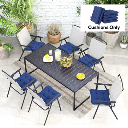 6-Piece Outdoor Patio Chair Cushions, Button Tufted, Dark Blue Patio Chair Cushions at Gallery Canada