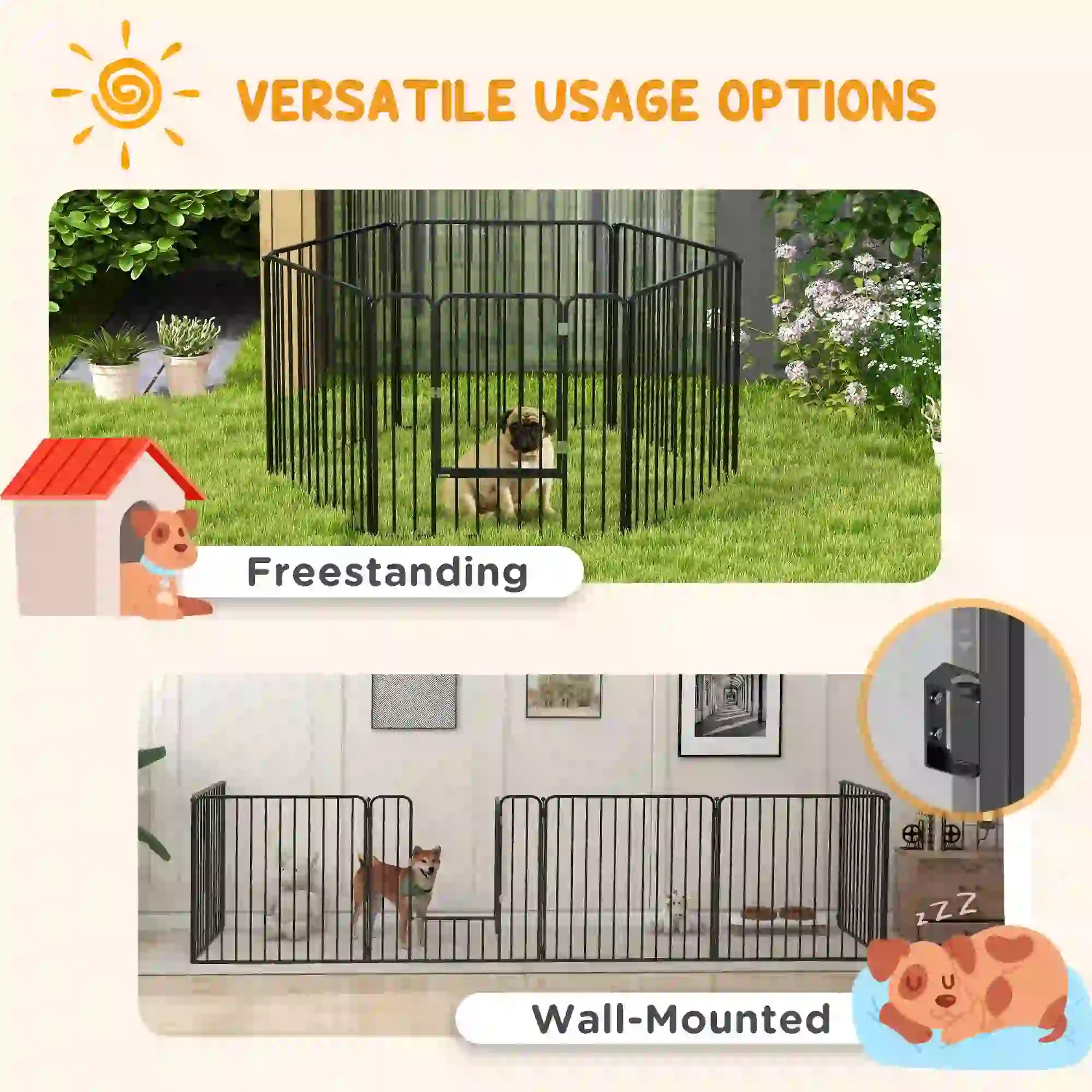 Outdoor Dog Fence, 6 Panels 31.5