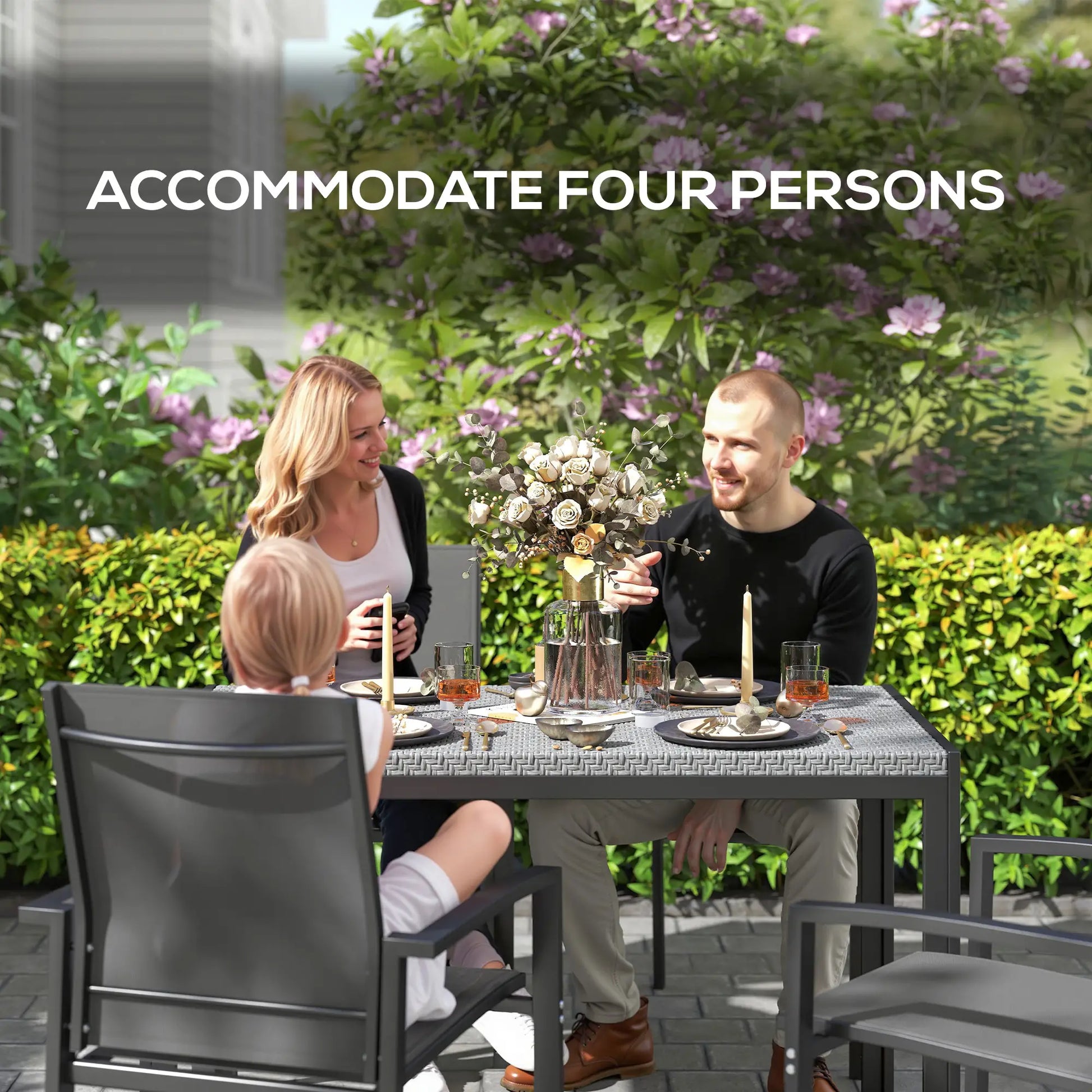 Rectangular Outdoor Dining Table, 4-Seat Patio Table, Grey Patio Dinning Tables at Gallery Canada