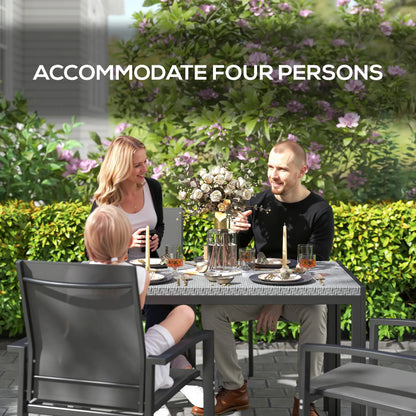 Rectangular Outdoor Dining Table, 4-Seat Patio Table, Grey Patio Dinning Tables at Gallery Canada