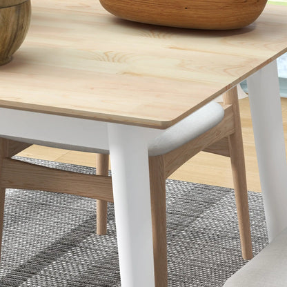 47" x 30" Dining Table, Farmhouse Dining Room Table with Pine Wood Frame and Angled Legs, Natural Bar Tables & Dining Tables at Gallery Canada