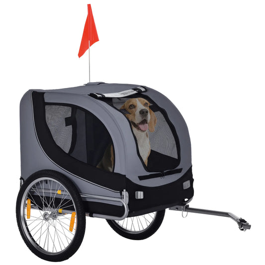 Dog Bike Trailer, Foldable, For Small Medium Dogs, Grey Dog Bike Trailers & Strollers Black and Grey at Gallery Canada