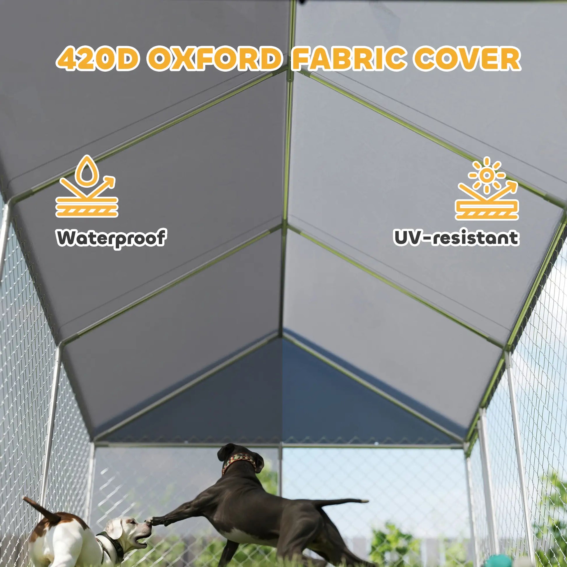 Galvanized Steel Outdoor Dog Kennel, Safety Lock, 13.1' x 7.5' x 7.8' Houses, Kennels & Pens at Gallery Canada