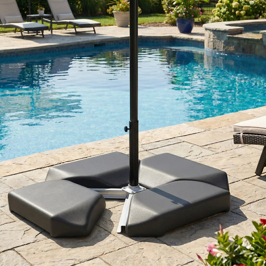 Cantilever Umbrella Base Weights, 4PCs, HDPE Water Or Sand Filled Umbrella Bases Black at Gallery Canada