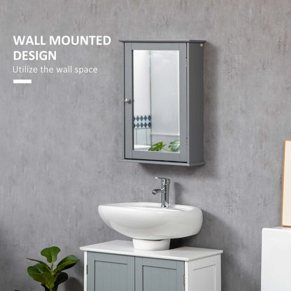 Wall Mounted Bathroom Mirror Cabinet, With Door and Shelves, Grey Mirror Medicine Cabinets at Gallery Canada