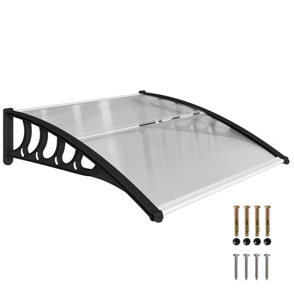 40.6" x 38" Polycarbonate Awning Door Canopy, UV Protection, Clear Door Awnings Black, Clear at Gallery Canada