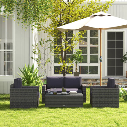Outdoor Wicker Furniture Set, Loveseat and 2 Chairs, Grey Patio Furniture Sets at Gallery Canada