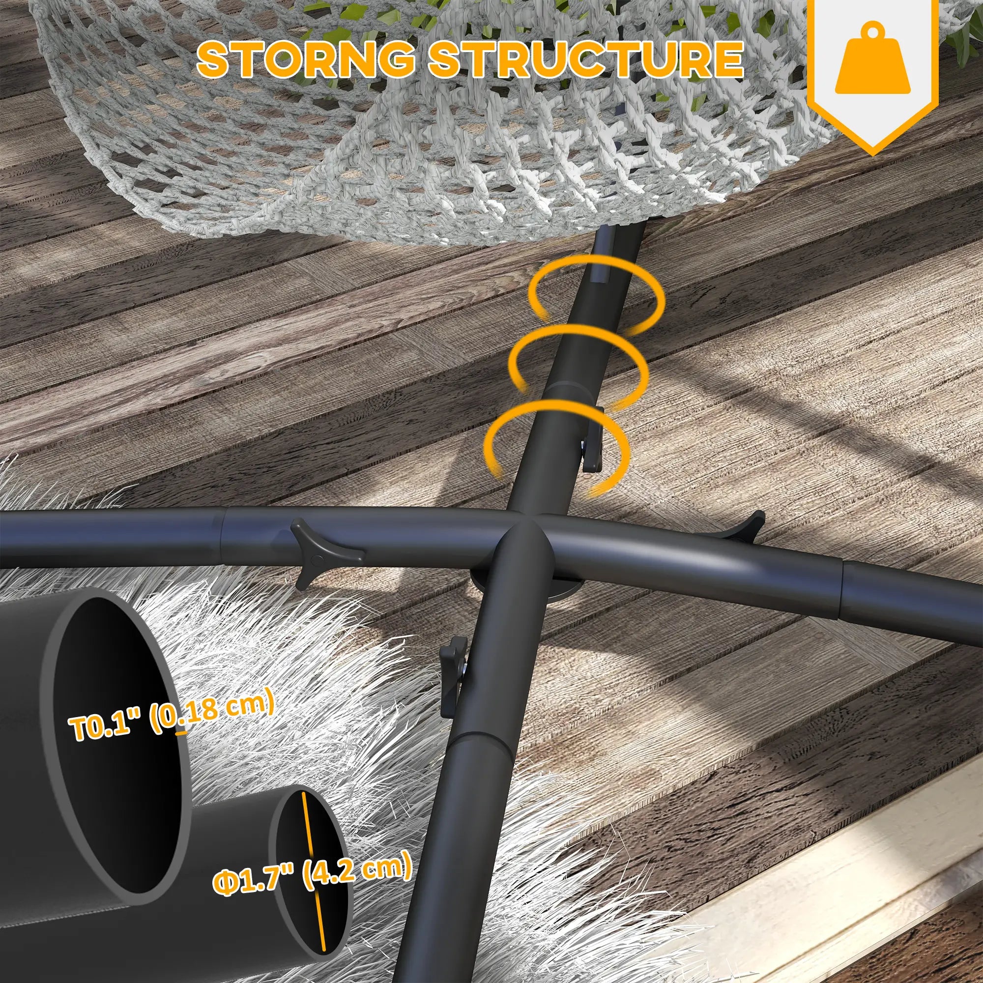 Heavy Duty Steel Hammock Chair Stand, Indoor Outdoor Use, Black Hammock Stands at Gallery Canada