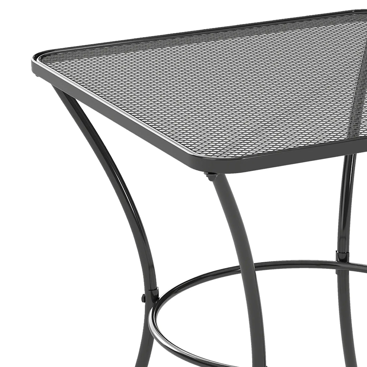 Square Metal Bistro Table, 23.6" x 23.6" x 27.6", Black Patio Side Tables at Gallery Canada