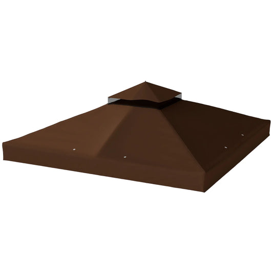 10' x 10' Gazebo Replacement Cover, 2-Tier Roof, UPF30+, Coffee Gazebo Canopy Replacement Coffee at Gallery Canada