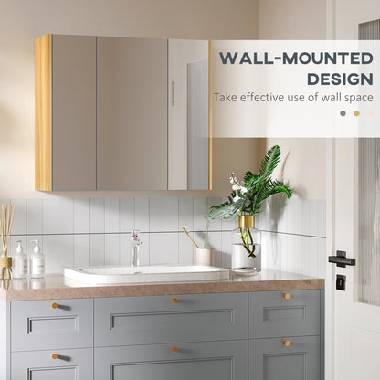 Wall Mounted Medicine Cabinet, Mirror, 3 Doors, Adjustable Shelves, Gray Mirror Medicine Cabinets at Gallery Canada