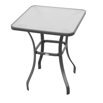27" Square Patio Table, Tempered Glass Top, Steel Frame Patio Side Tables at Gallery Canada