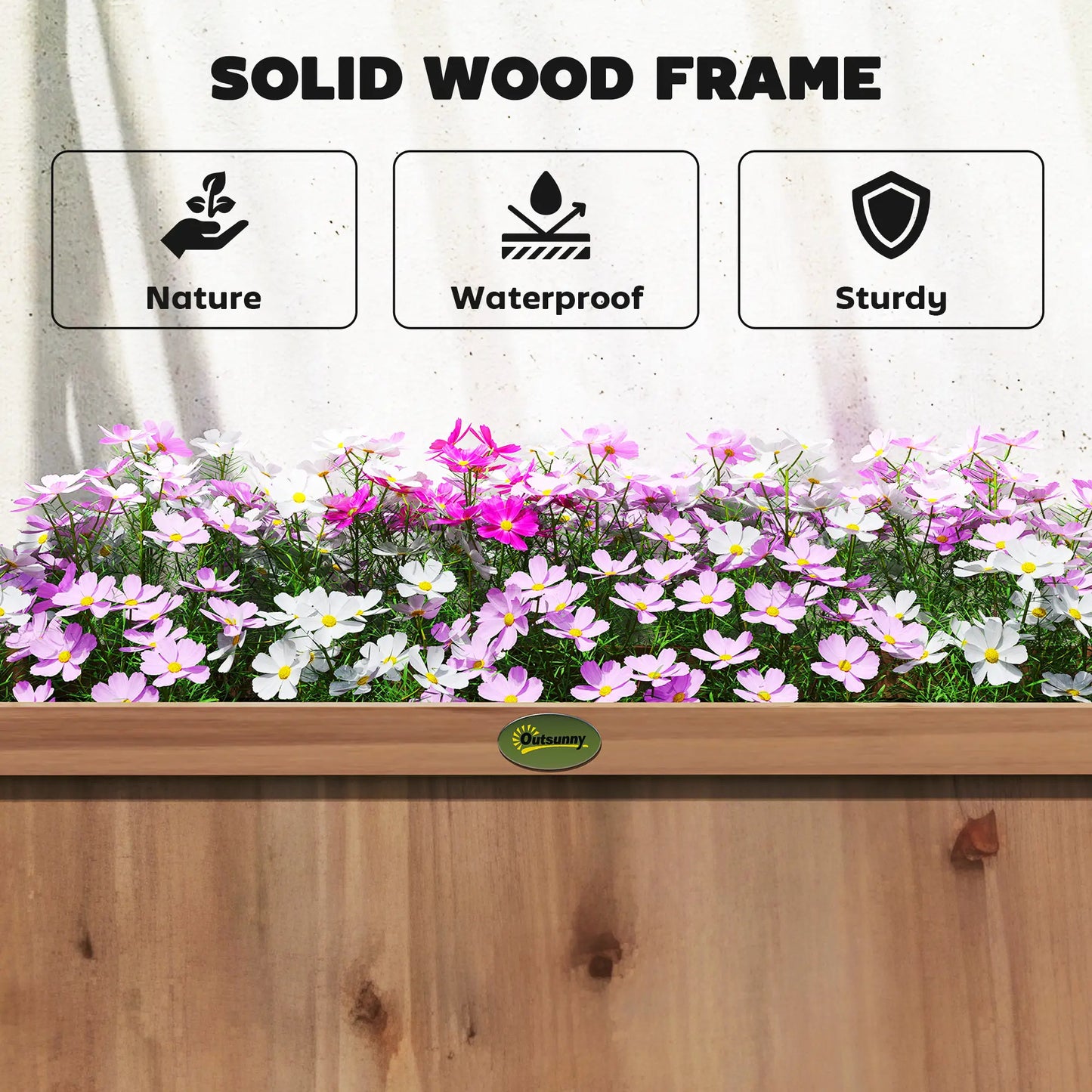 Lit de Jardin Surélevé avec Arche Treillis, Bac à Plantes, Effet Bois Brun Foncé, Brun Foncé