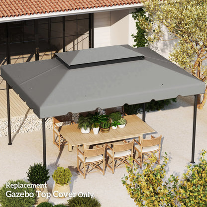 13' x 10' Gazebo Replacement Canopy, Double Vented Roof, Grey Gazebo Canopy Replacement at Gallery Canada