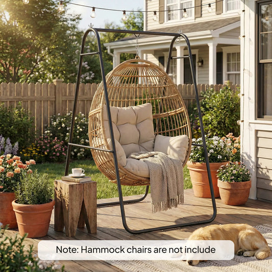 Heavy Duty Steel A-Frame Hammock Stand, Max Load 330 LBS, Black Hammock Stands Black at Gallery Canada