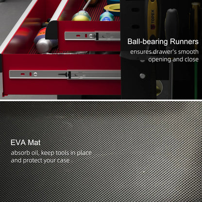 Tool Cart on Wheels, 2 Drawers, Lockable Flip Top, Black Tool Organizers at Gallery Canada