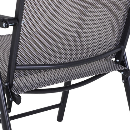 4-Piece Folding Chair Set, Outdoor Furniture with Armrests, Grey Patio Chairs at Gallery Canada