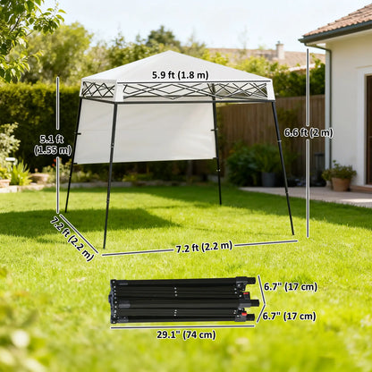 7' x 7' Pop Up Canopy Gazebo Tent, Adjustable Legs, White Pop Up Canopies at Gallery Canada