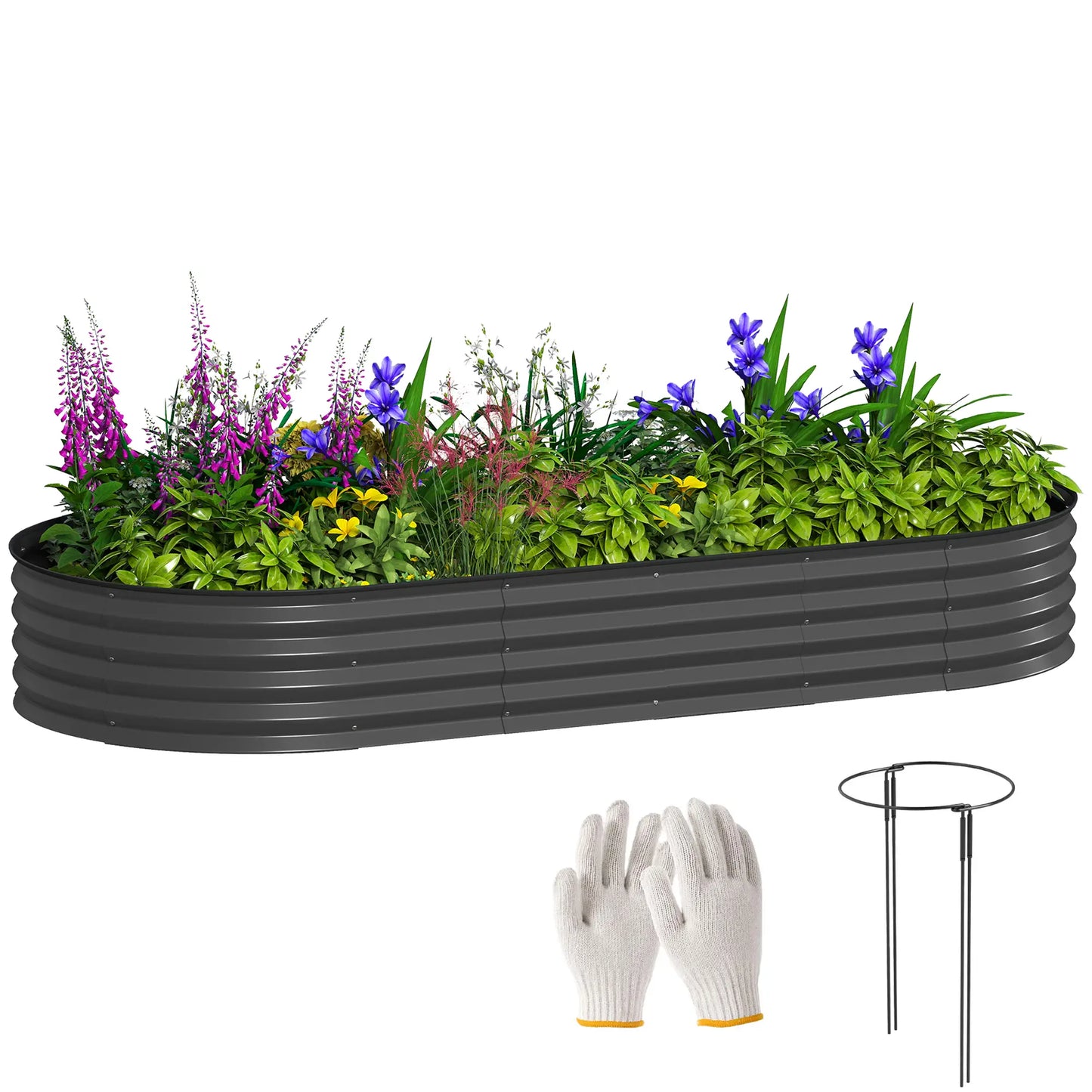 7' x 3' x 1' Galvanized Raised Garden Bed, Dark Grey Metal Planter Box, Dark Grey Galvanized Planter Boxes at Gallery Canada