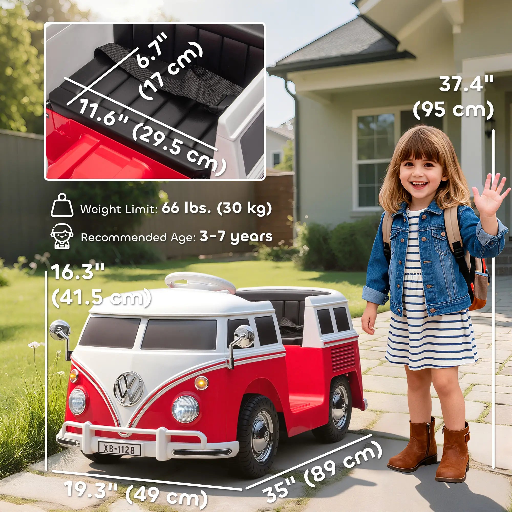 12V Kids Ride On Car, Dual Motor Soft Start, 3-7 Years, Red Electric Toy Cars at Gallery Canada
