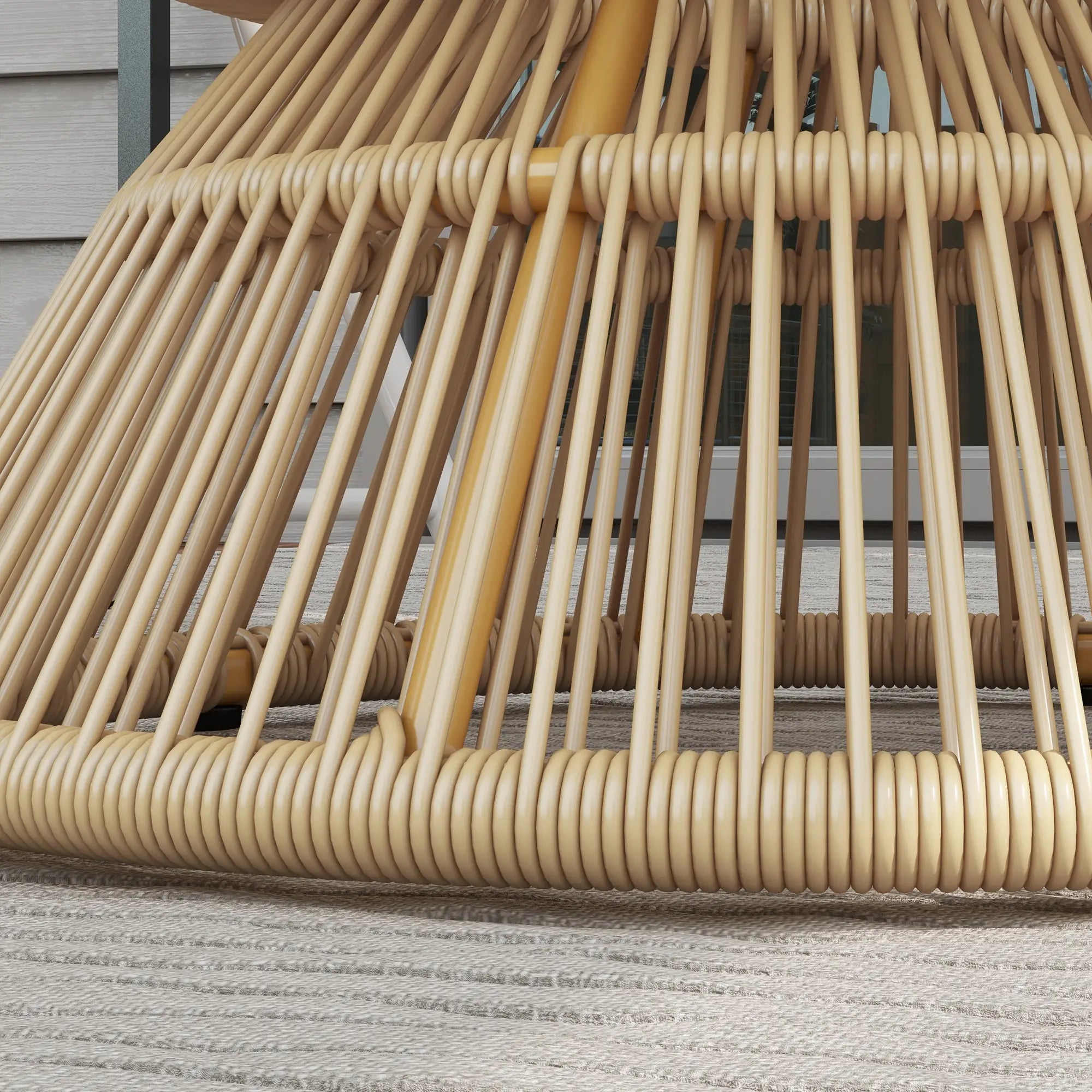 Rattan Outdoor Coffee Table, Tempered Glass Top, Steel Frame, Wicker Furniture Patio Side Tables at Gallery Canada