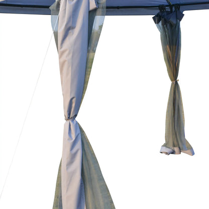 10' x 10' Gazebo, Steel Frame, Mosquito Netting, Grey Gazebos at Gallery Canada