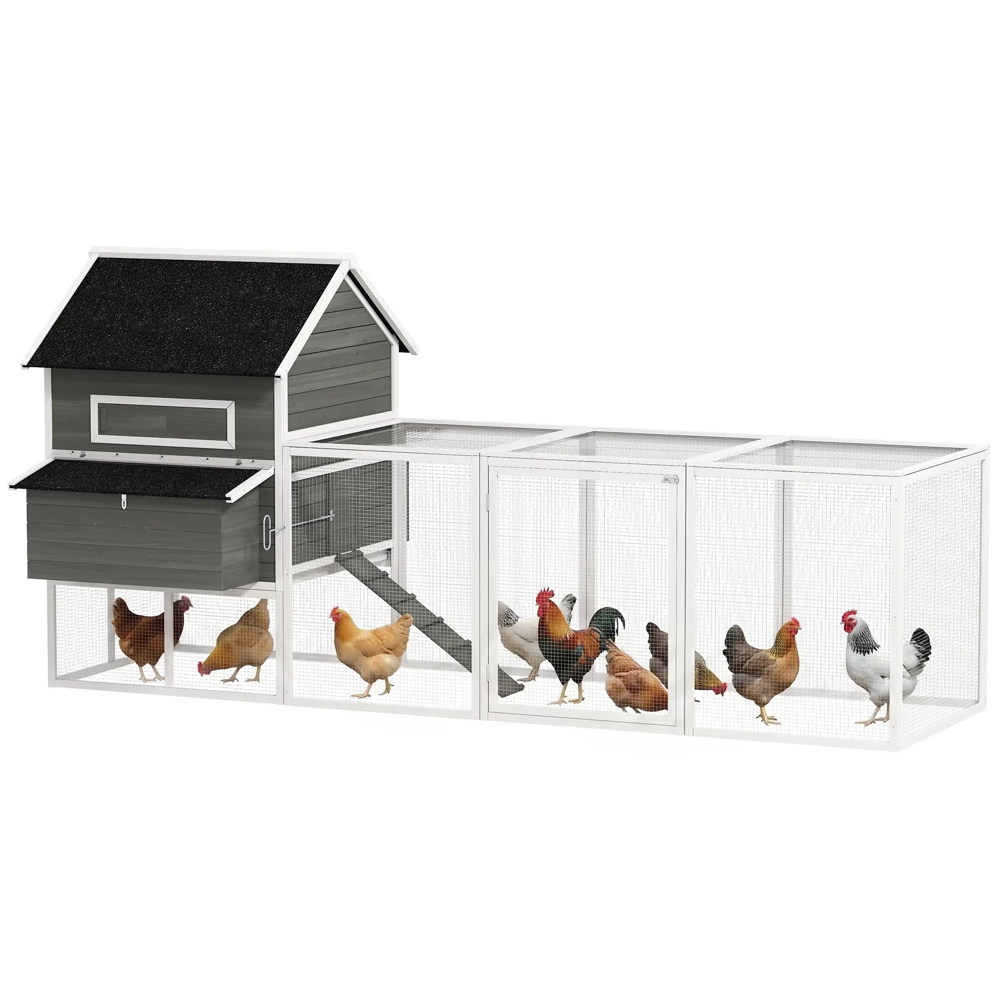 Wooden Chicken Coop With Run, Nesting Box, 137