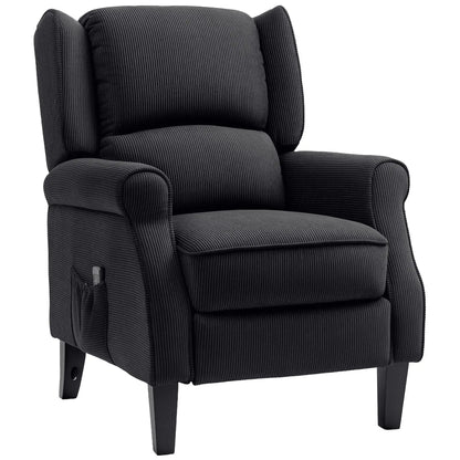 Push Back Recliner Chair, Vibration Massage, Extendable Footrest, Remote, Pocket, Black Sofas & Reclining Chairs at Gallery Canada