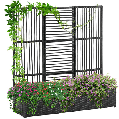 Raised Garden Bed with Lattice Trellis, Rattan Planter with Storage, Black Raised Garden Beds at Gallery Canada