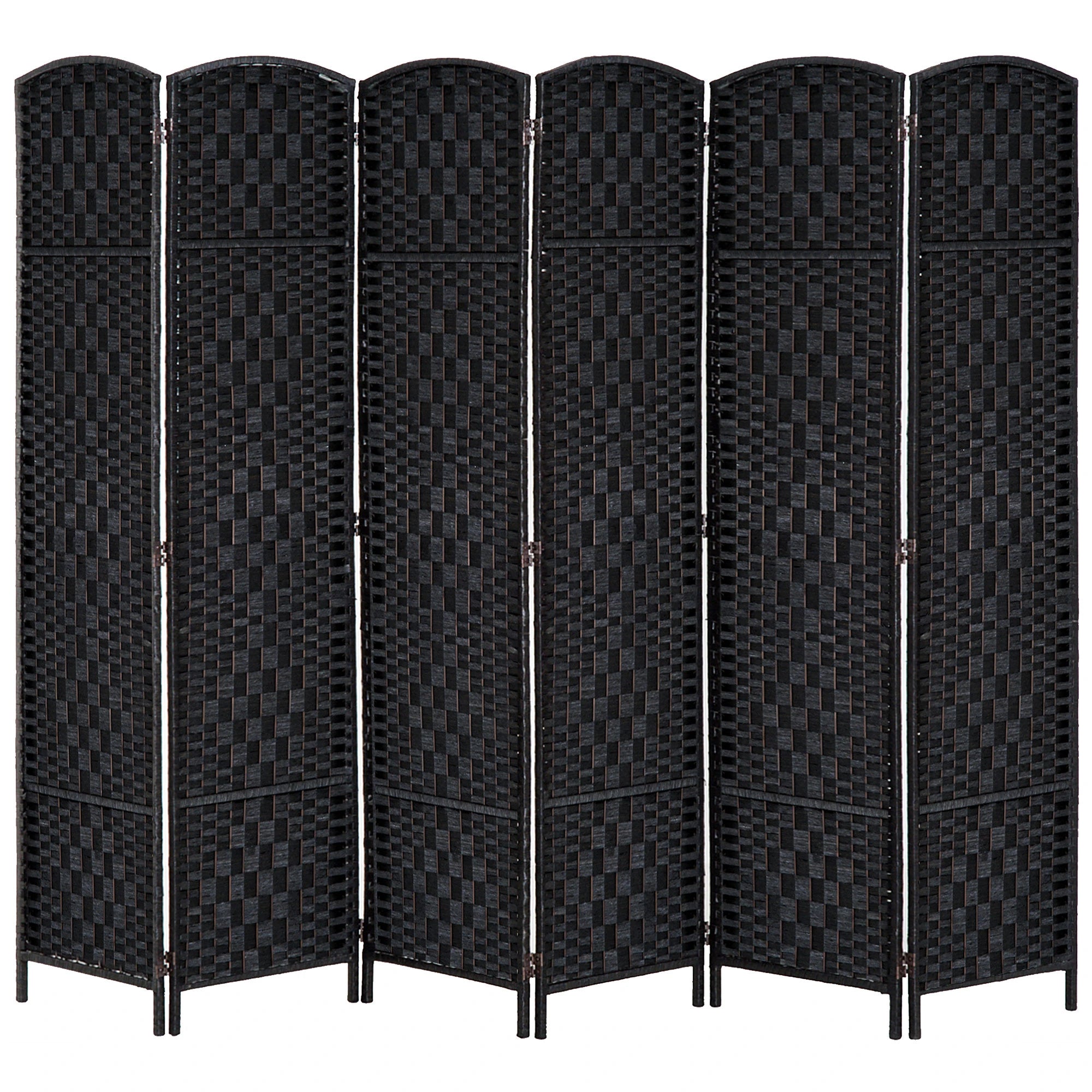 6ft Folding Room Divider, 6 Panel Wooden Frame, Black Room Dividers Black at Gallery Canada