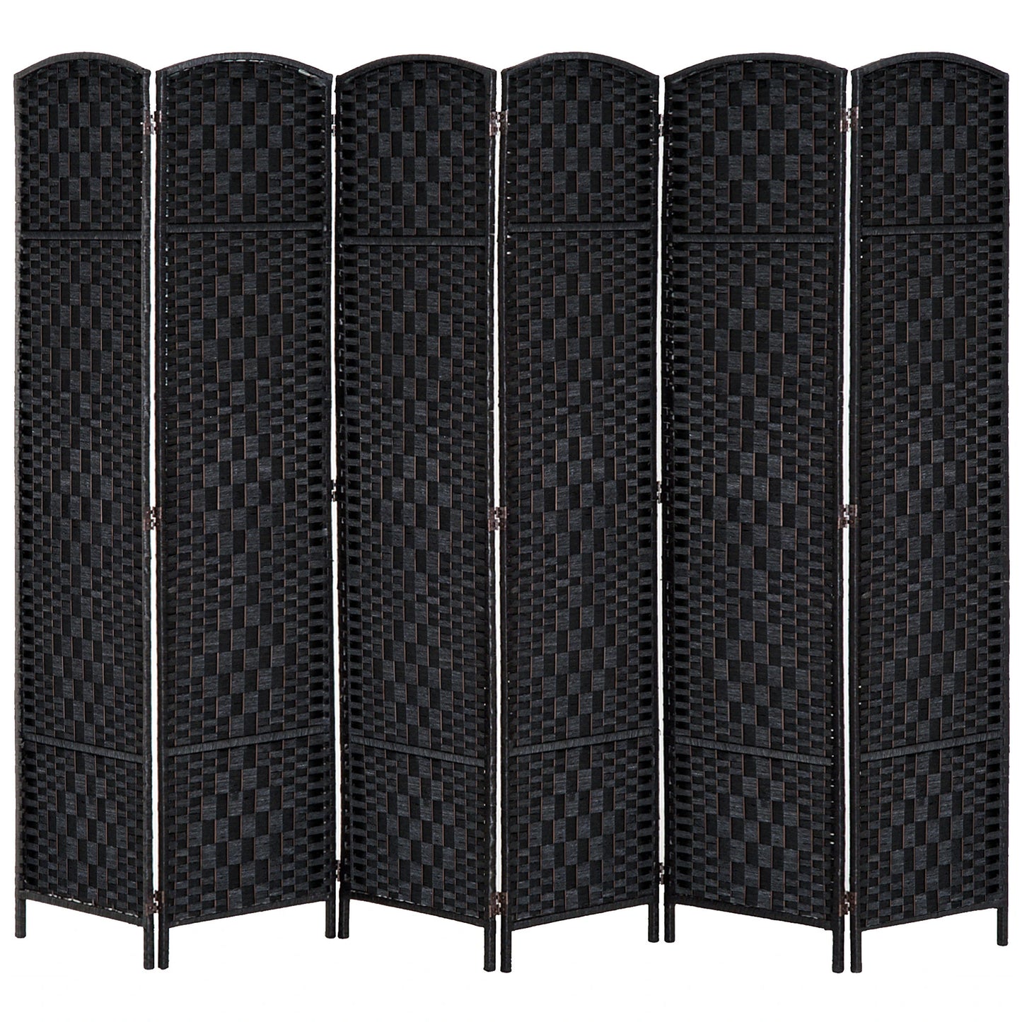 6ft Folding Room Divider, 6 Panel Wooden Frame, Black Room Dividers Black at Gallery Canada