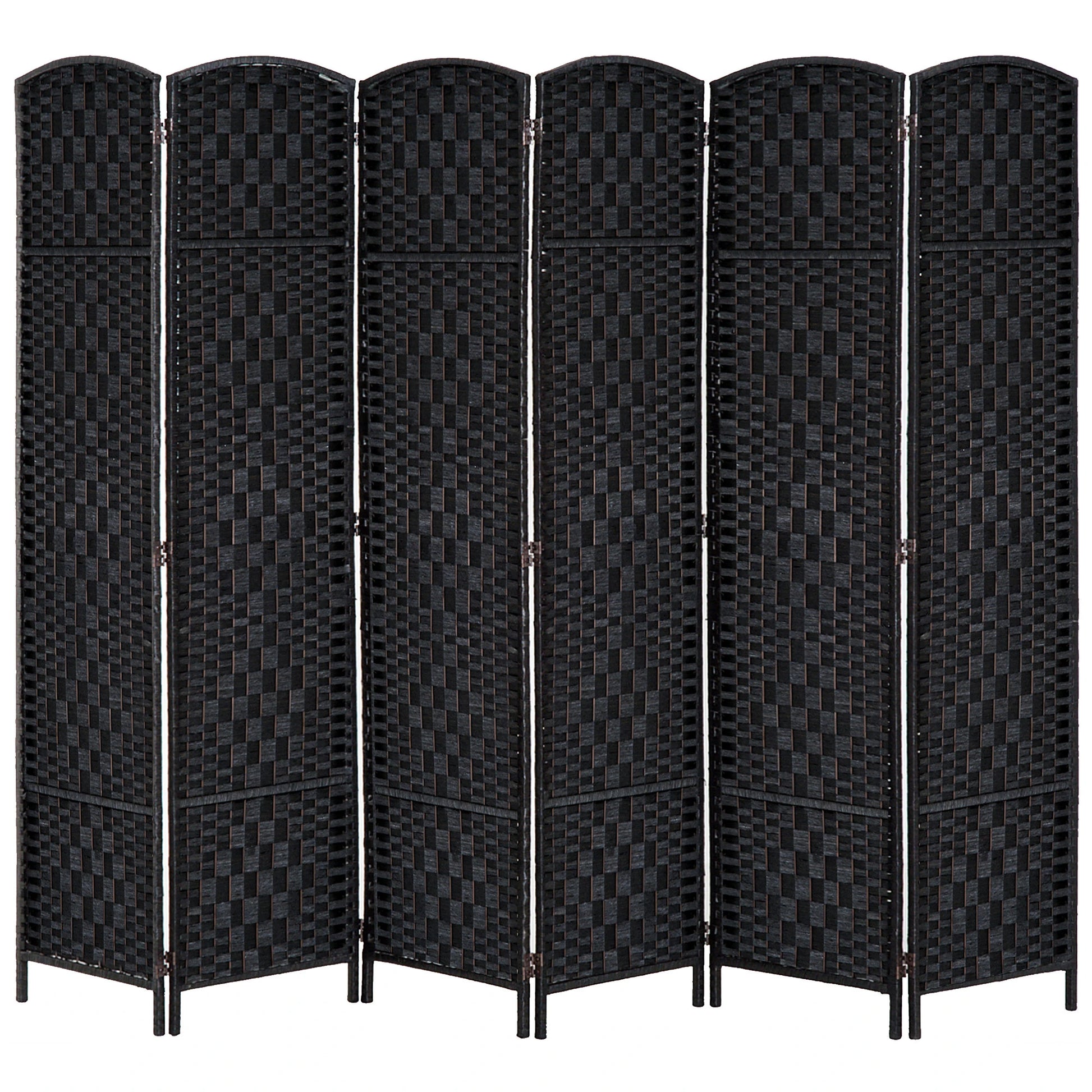 6ft Folding Room Divider, 6 Panel Wooden Frame, Black Room Dividers Black at Gallery Canada