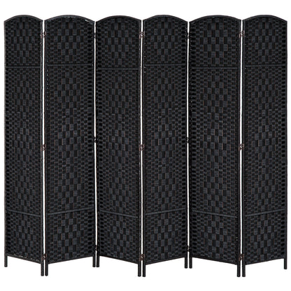 6ft Folding Room Divider, 6 Panel Wooden Frame, Black Room Dividers Black at Gallery Canada