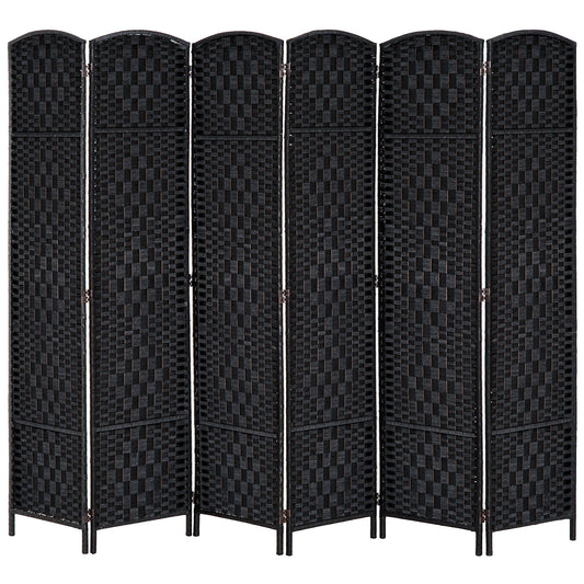 6ft Folding Room Divider, 6 Panel Wooden Frame, Black Room Dividers Black at Gallery Canada