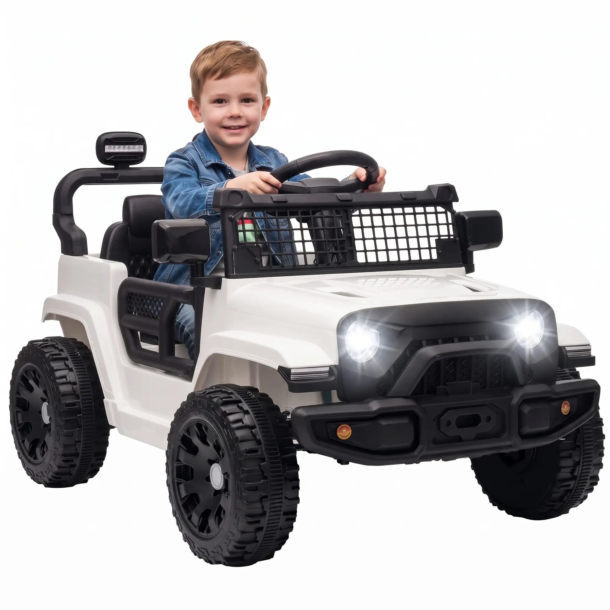 12V Kids Electric Car with Remote, Dual Motors, White Electric Toy Cars at Gallery Canada