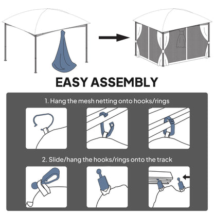 Mosquito Netting For Gazebo, 10' x 12', Black Gazebo Sidewalls at Gallery Canada