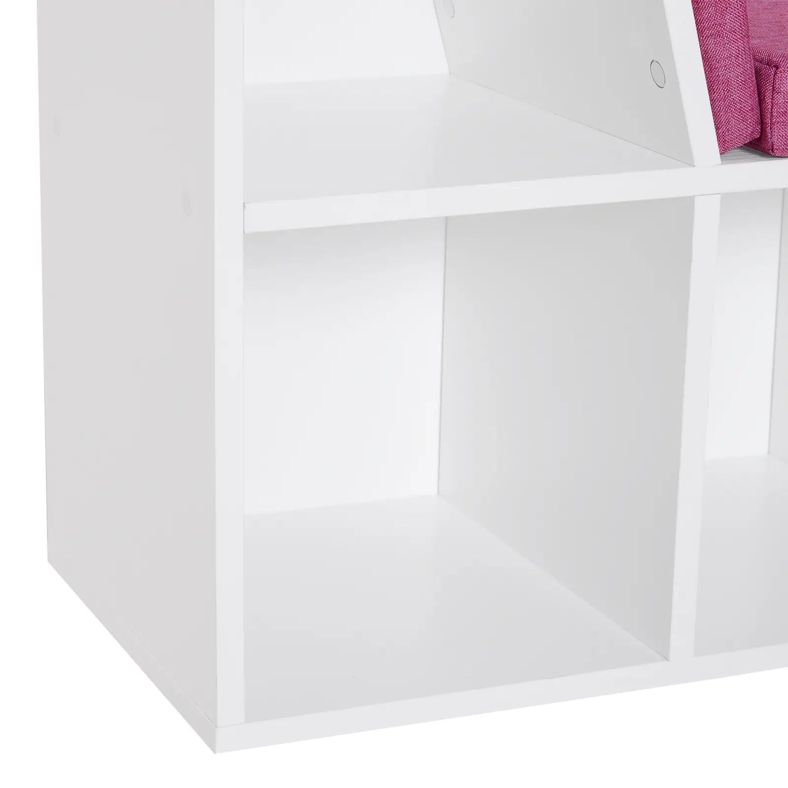 6-Cubby Bookcase with Seat Cushion, Cube Storage Shelf, Pink Small Bookshelves at Gallery Canada