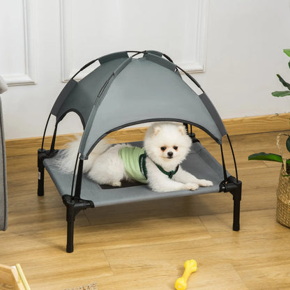 Portable Raised Dog Cot with Canopy, Small-Sized, Grey Elevated Dog Beds at Gallery Canada