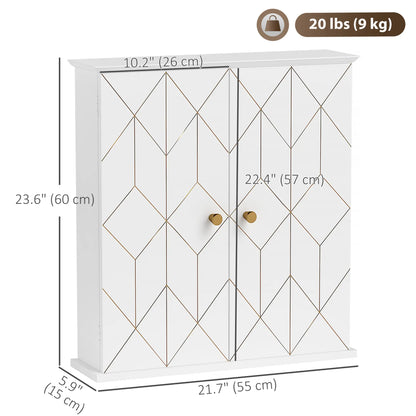 Bathroom Wall Cabinet, Medicine Storage, 2 Doors, Adjustable Shelf, White Bathroom Cabinets at Gallery Canada
