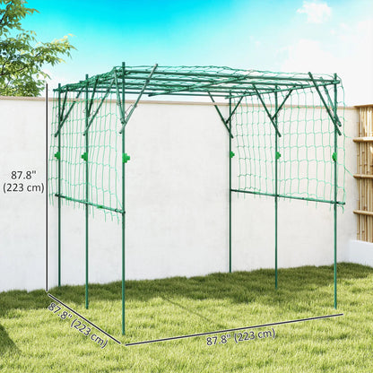 7.3 FT Tall Metal Garden Arch Trellis, For Climbing Plants, Green