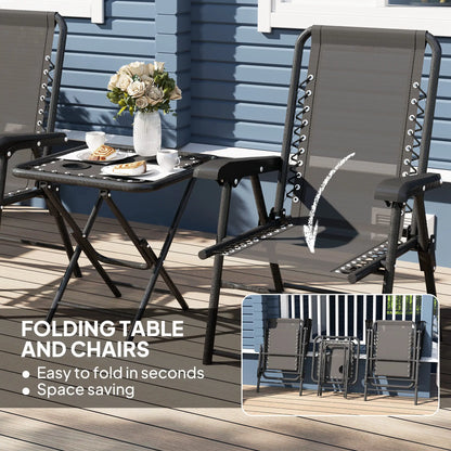 3-Piece Patio Bistro Set, Outdoor Folding Table & Chairs Bistro Sets at Gallery Canada