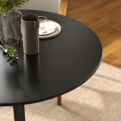 Modern Kitchen Table For 2, Round Dining Table With Steel Base, Black Dining Tables at Gallery Canada