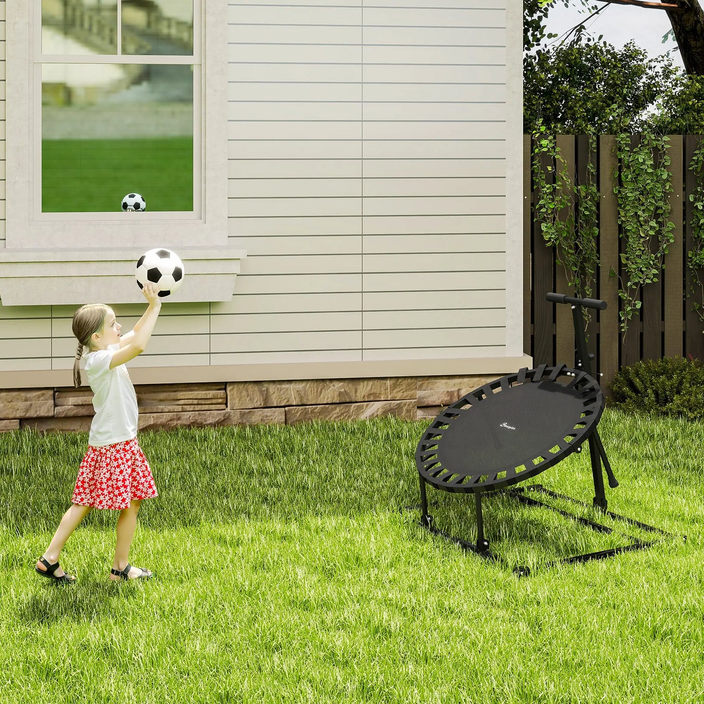 38" Rebounder Trampoline, Adjustable 8-Angle for Baseball Volleyball Soccer Trampolines at Gallery Canada