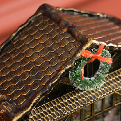 Musical Snow Globe with Lights, Christmas Lantern, Swirling Glitter, Bronze Christmas Village Houses at Gallery Canada