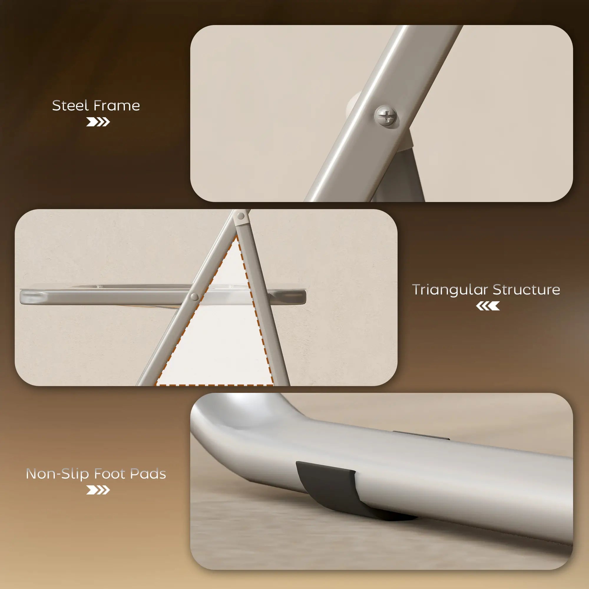 4 Pack Acrylic Foldable Chairs, Transparent, Orange Dining Chairs at Gallery Canada