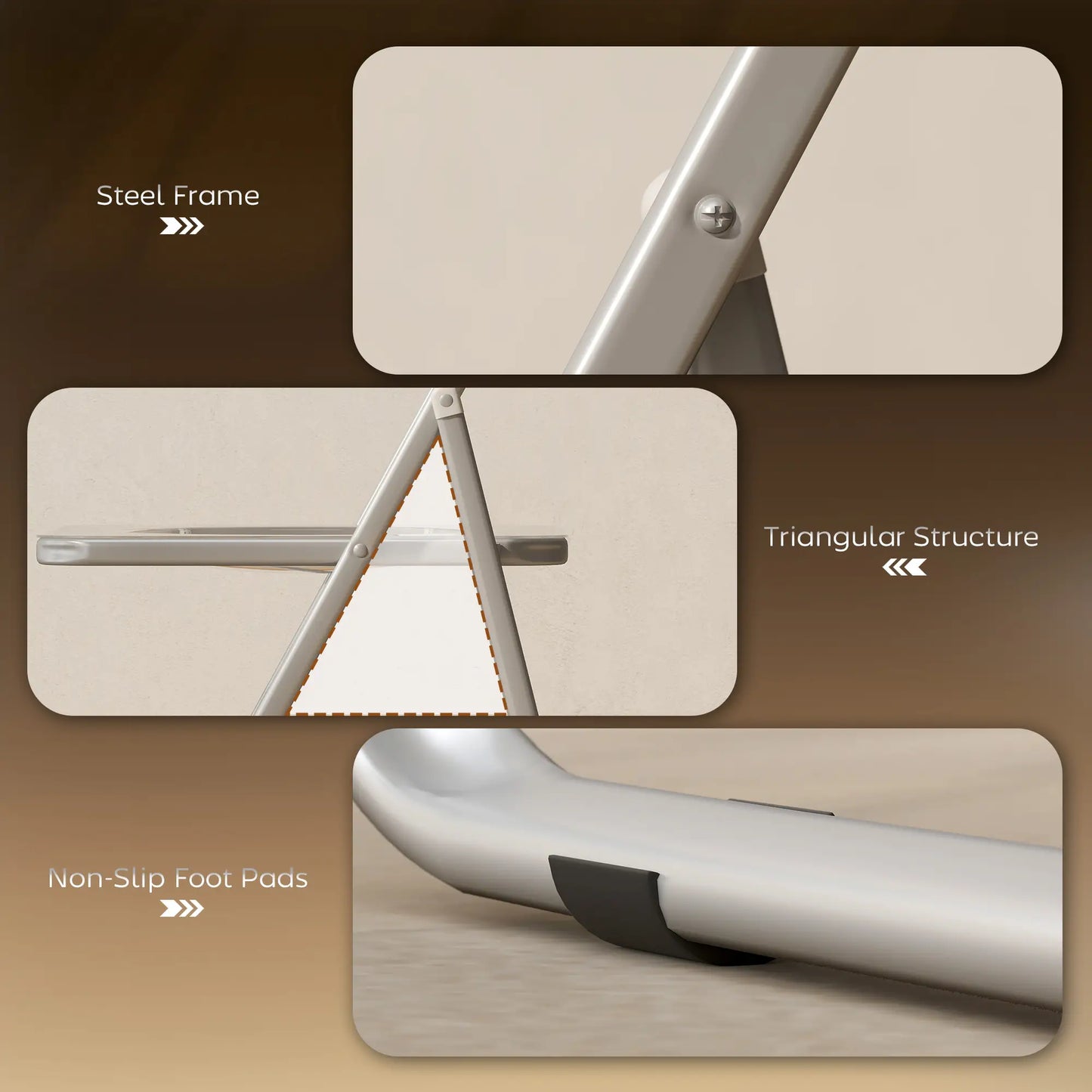 4 Pack Acrylic Foldable Chairs, Transparent, Orange Dining Chairs at Gallery Canada