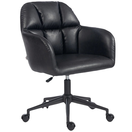 Swivel Office Chair, Faux Leather, Adjustable Height, Black Task Chairs Black at Gallery Canada