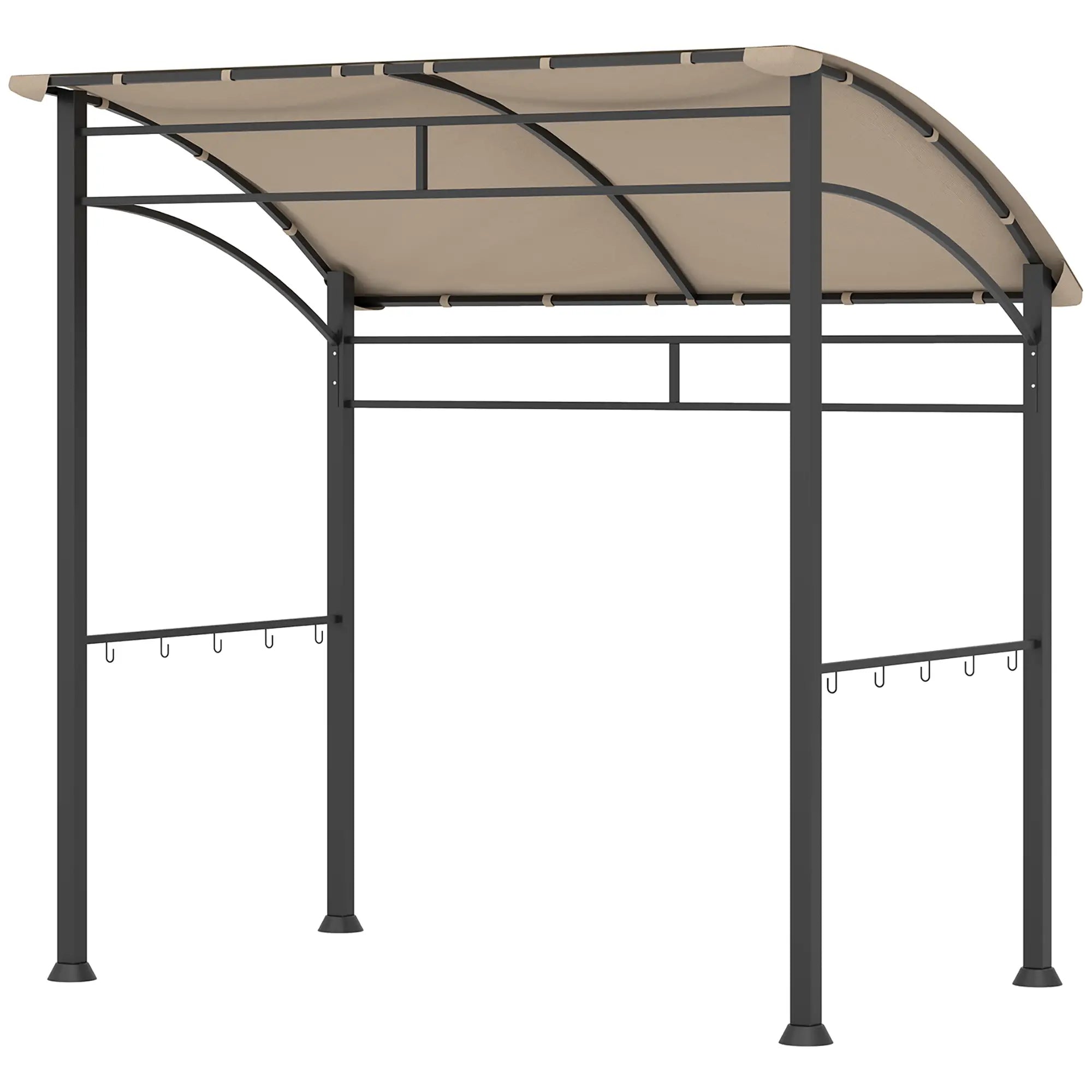 7' x 5' BBQ Grill Gazebo Tent, Steel Frame, Hooks, Khaki BBQ Grill Gazebos at Gallery Canada