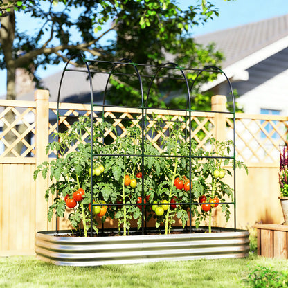 Galvanised Raised Garden Bed With Arched Trellis, 7 x 4 x 7ft Metal Planter Box Galvanized Planter Boxes at Gallery Canada