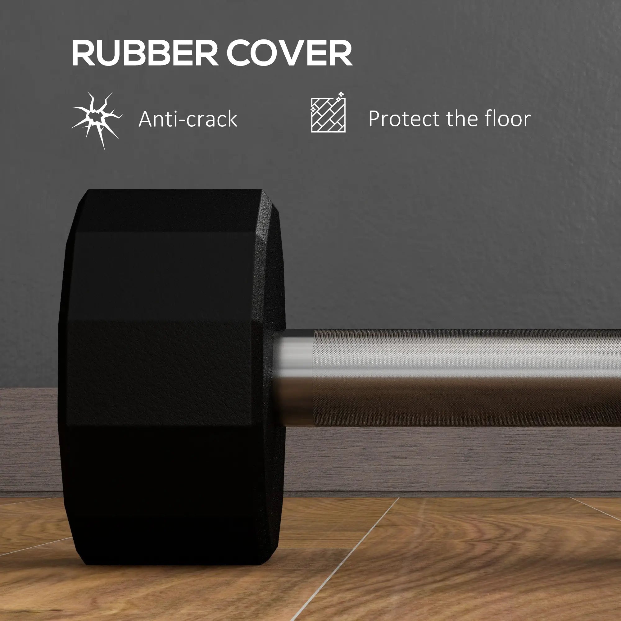 2 x 20lbs Dumbbells Set, Non-Slip Grip, Rubber Covered Weights Dumbbells & Barbells at Gallery Canada